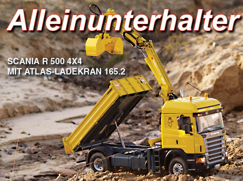 Alleinunterhalter – Scania R 500 4×4 mit Atlas-Ladekran 165.2